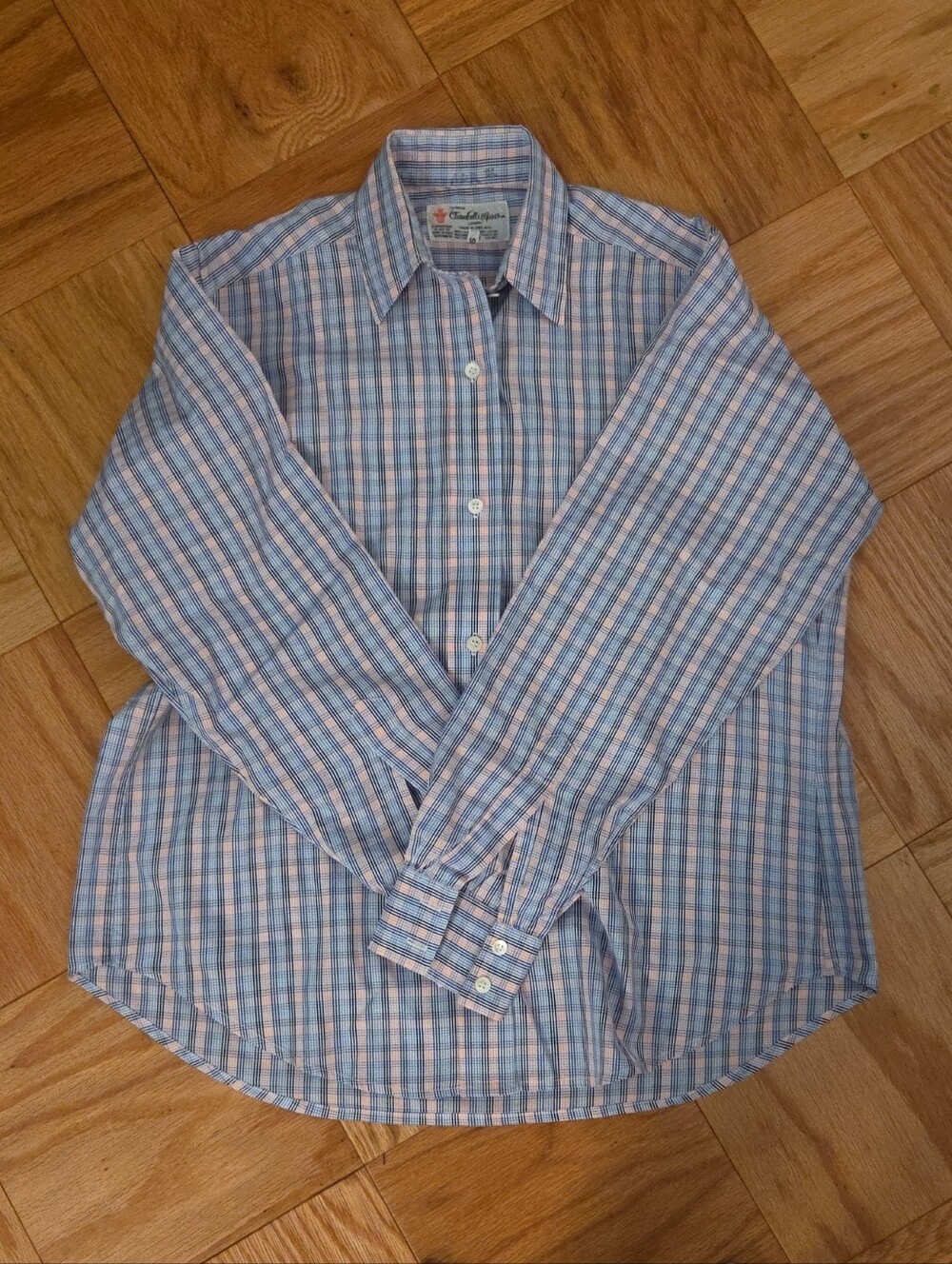 Turnbull & Asser Blue and Pink Plaid Dress Shirt